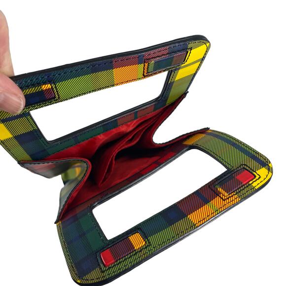 BAEKGAARD Wine Carrier Tote Bag Caddy with Magnetic Handle Plaid Holiday - Picture 3 of 8